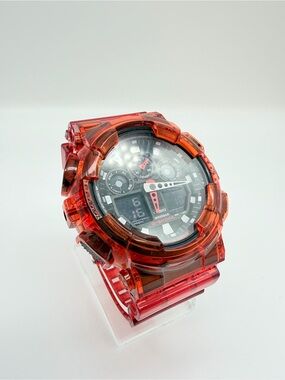 Transparent Red Custom Sports Watch